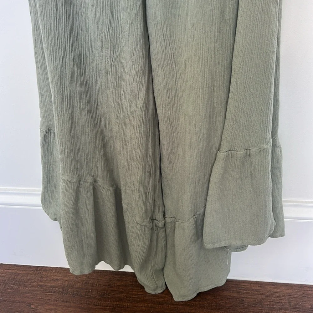 ILLA ILLA Olive Green Sleeveless Ruffle Pantsuit - Picture 4 of 5